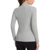 imageMAGCOMSEN Thermal Shirts for Women Mock Turtneck Long Sleeve Tops Fleece Pullover Workout Running Winter Base LayerLightgrey