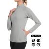 imageMAGCOMSEN Thermal Shirts for Women Mock Turtneck Long Sleeve Tops Fleece Pullover Workout Running Winter Base LayerLightgrey