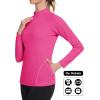 imageMAGCOMSEN Thermal Shirts for Women Mock Turtneck Long Sleeve Tops Fleece Pullover Workout Running Winter Base LayerRosered