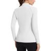 imageMAGCOMSEN Thermal Shirts for Women Mock Turtneck Long Sleeve Tops Fleece Pullover Workout Running Winter Base LayerWhite