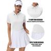 imageMAGCOMSEN White Polo Shirts Women Short Sleeve Collared Shirts 3Button Sports Moisture Wicking Golf Summer Casual Top L