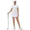 imageMAGCOMSEN White Polo Shirts Women Short Sleeve Collared Shirts 3Button Sports Moisture Wicking Golf Summer Casual Top M