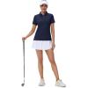 imageMAGCOMSEN Women Tops with Collared Short Sleeve Golf Polo Tops Dry Fit Athletic Tshirt for Work Out Uniform Tee Navy L