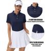 imageMAGCOMSEN Women Tops with Collared Short Sleeve Golf Polo Tops Dry Fit Athletic Tshirt for Work Out Uniform Tee Navy L