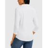 imageMAGCOMSEN Womens 34 Long Sleeve Polo Shirts Collared V Neck Golf Shirts UPF 50 Quick Dry Casual Work TopsWhite