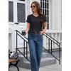 imageMAGCOMSEN Womens Cotton T Shirt VNeck Short Sleeve Shirt ClassicFit Casual Breathable Tee Summer Basic TopsAblack