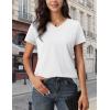 imageMAGCOMSEN Womens Cotton T Shirt VNeck Short Sleeve Shirt ClassicFit Casual Breathable Tee Summer Basic TopsAwhite