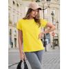imageMAGCOMSEN Womens Cotton TShirts ShortSleeve Shirts CrewNeck Tops ClassicFit Breathable Casual Summer TeesAyellow