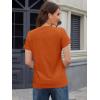 imageMAGCOMSEN Womens Cotton TShirts ShortSleeve Shirts CrewNeck Tops ClassicFit Breathable Casual Summer TeesDark Orange