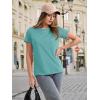 imageMAGCOMSEN Womens Cotton TShirts ShortSleeve Shirts CrewNeck Tops ClassicFit Breathable Casual Summer TeesGrey Green