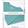 imageMAGCOMSEN Womens Cotton TShirts ShortSleeve Shirts CrewNeck Tops ClassicFit Breathable Casual Summer TeesGrey Green