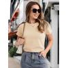 imageMAGCOMSEN Womens Cotton TShirts ShortSleeve Shirts CrewNeck Tops ClassicFit Breathable Casual Summer TeesLight Apricot