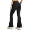 imageMAGCOMSEN Womens Flare Yoga Leggings High Waisted Bootcut Pants with Pockets Tummy Control Work Dress Bell Bottom PantsBlack