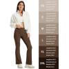 imageMAGCOMSEN Womens Flare Yoga Leggings High Waisted Bootcut Pants with Pockets Tummy Control Work Dress Bell Bottom PantsDark Brown