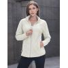 imageMAGCOMSEN Womens Fleece Jacket Zip Up Coat Lightweight Soft Warm Long Sleeve Jackets with Pockets for WinterAcream