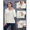 imageMAGCOMSEN Womens Fleece Jacket Zip Up Coat Lightweight Soft Warm Long Sleeve Jackets with Pockets for WinterAcream