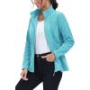 imageMAGCOMSEN Womens Fleece Jacket Zip Up Coat Lightweight Soft Warm Long Sleeve Jackets with Pockets for WinterBaqua Blue