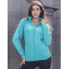 imageMAGCOMSEN Womens Fleece Jacket Zip Up Coat Lightweight Soft Warm Long Sleeve Jackets with Pockets for WinterBaqua Blue