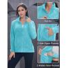 imageMAGCOMSEN Womens Fleece Jacket Zip Up Coat Lightweight Soft Warm Long Sleeve Jackets with Pockets for WinterBaqua Blue