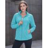 imageMAGCOMSEN Womens Fleece Jacket Zip Up Coat Lightweight Soft Warm Long Sleeve Jackets with Pockets for WinterBaqua Blue