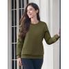 imageMAGCOMSEN Womens Fleece Lined Sweatshirt Crewneck Cotton Pullover Fall Winter Casual Long Sleeve Warm Soft TopsArmy Green