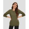 imageMAGCOMSEN Womens Fleece Lined Sweatshirt Crewneck Cotton Pullover Fall Winter Casual Long Sleeve Warm Soft TopsArmy Green