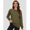 imageMAGCOMSEN Womens Fleece Lined Sweatshirt Crewneck Cotton Pullover Fall Winter Casual Long Sleeve Warm Soft TopsArmy Green