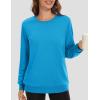 imageMAGCOMSEN Womens Fleece Lined Sweatshirt Crewneck Cotton Pullover Fall Winter Casual Long Sleeve Warm Soft TopsBright Blue