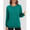 imageMAGCOMSEN Womens Fleece Lined Sweatshirt Crewneck Cotton Pullover Fall Winter Casual Long Sleeve Warm Soft TopsEmerald Green
