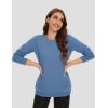imageMAGCOMSEN Womens Fleece Lined Sweatshirt Crewneck Cotton Pullover Fall Winter Casual Long Sleeve Warm Soft TopsHaze Blue