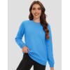imageMAGCOMSEN Womens Fleece Lined Sweatshirt Crewneck Cotton Pullover Fall Winter Casual Long Sleeve Warm Soft TopsIce Blue