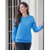 imageMAGCOMSEN Womens Fleece Lined Sweatshirt Crewneck Cotton Pullover Fall Winter Casual Long Sleeve Warm Soft TopsIce Blue
