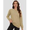 imageMAGCOMSEN Womens Fleece Lined Sweatshirt Crewneck Cotton Pullover Fall Winter Casual Long Sleeve Warm Soft TopsKhaki