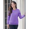 imageMAGCOMSEN Womens Fleece Lined Sweatshirt Crewneck Cotton Pullover Fall Winter Casual Long Sleeve Warm Soft TopsLight Purple