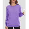 imageMAGCOMSEN Womens Fleece Lined Sweatshirt Crewneck Cotton Pullover Fall Winter Casual Long Sleeve Warm Soft TopsLight Purple