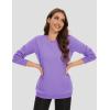 imageMAGCOMSEN Womens Fleece Lined Sweatshirt Crewneck Cotton Pullover Fall Winter Casual Long Sleeve Warm Soft TopsLight Purple