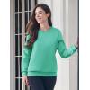 imageMAGCOMSEN Womens Fleece Lined Sweatshirt Crewneck Cotton Pullover Fall Winter Casual Long Sleeve Warm Soft TopsMint Green