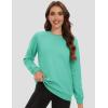 imageMAGCOMSEN Womens Fleece Lined Sweatshirt Crewneck Cotton Pullover Fall Winter Casual Long Sleeve Warm Soft TopsMint Green