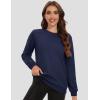 imageMAGCOMSEN Womens Fleece Lined Sweatshirt Crewneck Cotton Pullover Fall Winter Casual Long Sleeve Warm Soft TopsNavy