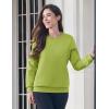 imageMAGCOMSEN Womens Fleece Lined Sweatshirt Crewneck Cotton Pullover Fall Winter Casual Long Sleeve Warm Soft TopsOlive Green