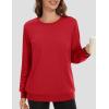 imageMAGCOMSEN Womens Fleece Lined Sweatshirt Crewneck Cotton Pullover Fall Winter Casual Long Sleeve Warm Soft TopsTomato Red