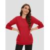 imageMAGCOMSEN Womens Fleece Lined Sweatshirt Crewneck Cotton Pullover Fall Winter Casual Long Sleeve Warm Soft TopsTomato Red