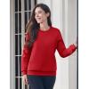 imageMAGCOMSEN Womens Fleece Lined Sweatshirt Crewneck Cotton Pullover Fall Winter Casual Long Sleeve Warm Soft TopsTomato Red