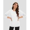 imageMAGCOMSEN Womens Fleece Lined Sweatshirt Crewneck Cotton Pullover Fall Winter Casual Long Sleeve Warm Soft TopsWhite