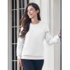 imageMAGCOMSEN Womens Fleece Lined Sweatshirt Crewneck Cotton Pullover Fall Winter Casual Long Sleeve Warm Soft TopsWhite