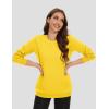 imageMAGCOMSEN Womens Fleece Lined Sweatshirt Crewneck Cotton Pullover Fall Winter Casual Long Sleeve Warm Soft TopsYellow