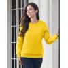 imageMAGCOMSEN Womens Fleece Lined Sweatshirt Crewneck Cotton Pullover Fall Winter Casual Long Sleeve Warm Soft TopsYellow