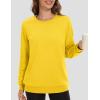 imageMAGCOMSEN Womens Fleece Lined Sweatshirt Crewneck Cotton Pullover Fall Winter Casual Long Sleeve Warm Soft TopsYellow