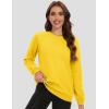 imageMAGCOMSEN Womens Fleece Lined Sweatshirt Crewneck Cotton Pullover Fall Winter Casual Long Sleeve Warm Soft TopsYellow