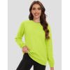 imageMAGCOMSEN Womens Fleece Lined Sweatshirt Crewneck Cotton Pullover Fall Winter Casual Long Sleeve Warm Soft TopsYellow Green